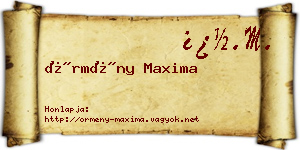 Örmény Maxima névjegykártya